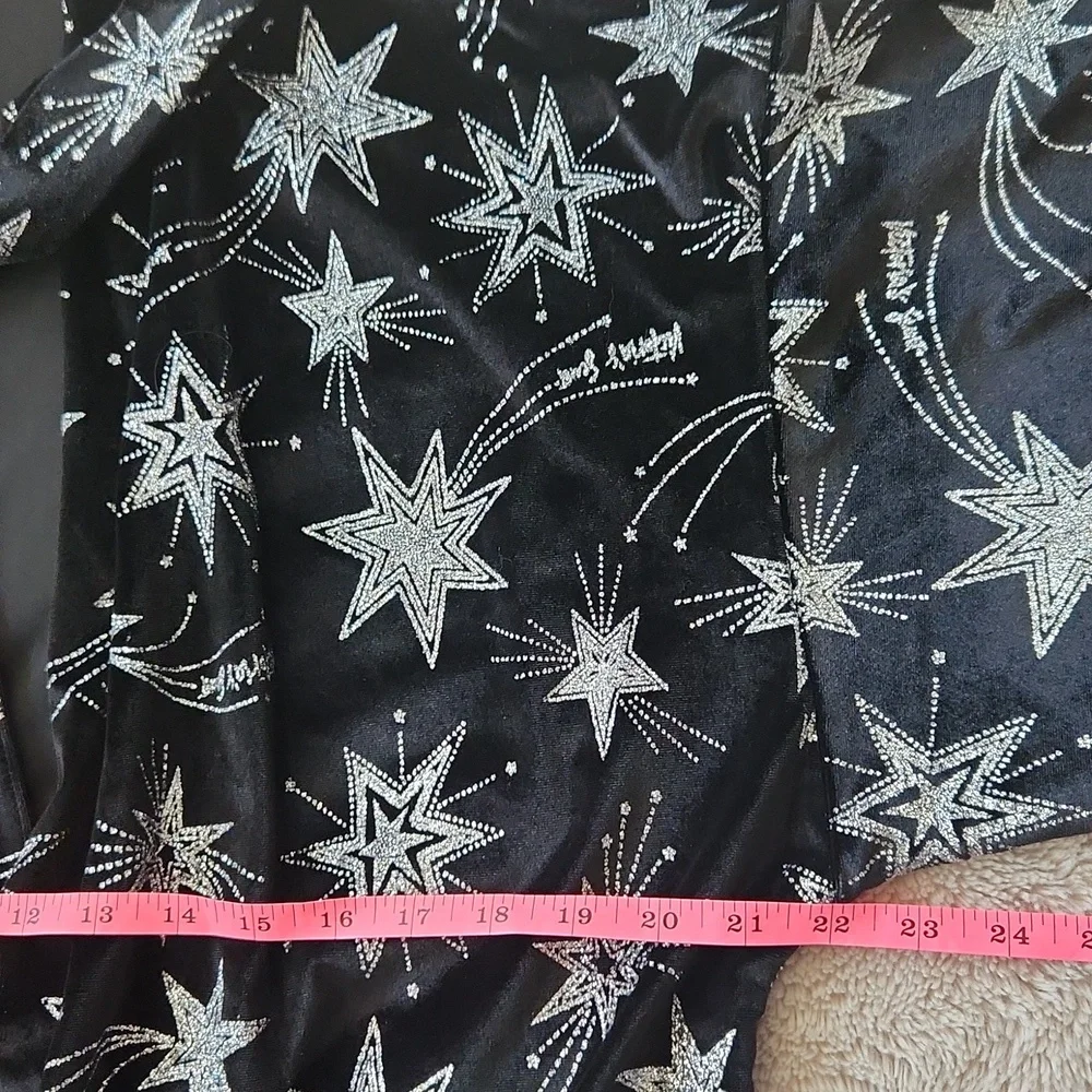 Victoria's Srcret Black Velvet Star Glitter Limited Edition Robe Kimono M/L - Picture 9 of 11